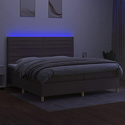 Avis vidaXL Sommier à lattes de lit et matelas et LED Taupe 200x200cm Tissu