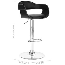 vidaXL Tabouret de bar Noir Similicuir pas cher