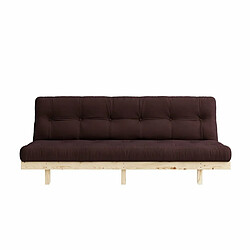 Inside 75 Banquette convertible futon LEAN pin coloris marron couchage 130x190 cm.