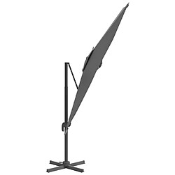 Helloshop26 Parasol meuble de jardin déporté avec mât en aluminium 300 x 300 cm anthracite 02_0008487