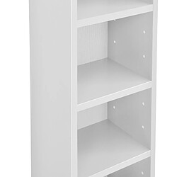 Helloshop26 Tour armoire étagère CD / DVD rangement stockage 175 cm MDF blanc 03_0004500