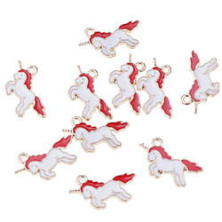 10 pièces charmes de licorne découvertes pendentif perles fabrication de bijoux artisanat rouge pas cher