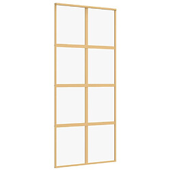 vidaXL Porte coulissante doré 90x205 cm verre ESG clair et aluminium