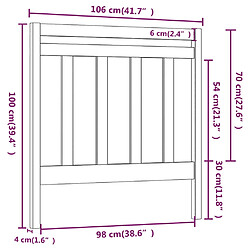 Acheter vidaXL Tête de lit Blanc 106x4x100 cm Bois massif de pin