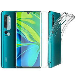 Protection intégrale Verre Trempé incurvé Xiaomi Mi Note 10 Pro+Verre Trempé Caméra Arrière+Coque souple transparente-Visiodirect