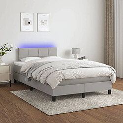 vidaXL Sommier à lattes de lit matelas LED Gris clair 120x200 cm Tissu 