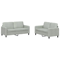 Maison Chic Ensemble de canapés 2 pcs, Canapé droit Sofa pour Salon gris clair velours -GKD185504