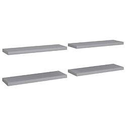 Maison Chic Lot de 4 Étagères murales,Étagère Rangement flottate gris 80x23,5x3,8 cm MDF -MN47575