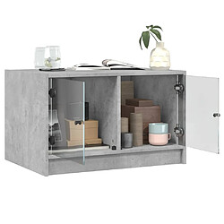 Maison Chic Table basse pour salon | Table à café avec portes en verre gris béton 68x50x42 cm -GKD50056 pas cher