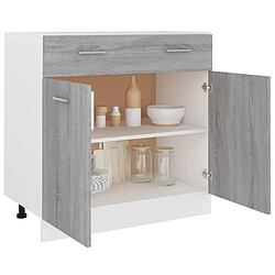 Avis vidaXL Armoire de plancher à tiroir Sonoma gris 80x46x81,5 cm