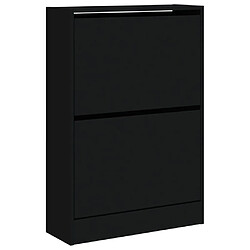 Acheter Maison Chic Armoire à chaussures | Meuble de rangement à chaussures Meuble d'Entrée noir 60x21x87,5 cm bois d'ingénierie -MN97845