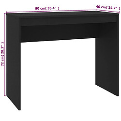 vidaXL Bureau Noir 90x40x72 cm Bois d'ingénierie pas cher