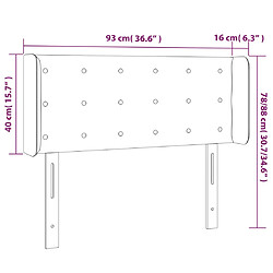 vidaXL Tête de lit avec oreilles Marron Foncé 93x16x78/88 cm Tissu pas cher