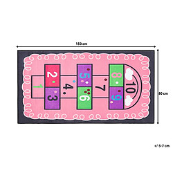 Beliani Tapis enfant avec motif marelle rose 80 x 150 cm HONAZ