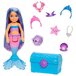 Mattel Mermaid Power Poupée Chelsea Sirène avec 2 animaux