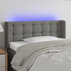 vidaXL Tête de lit à LED Gris foncé 83x16x78/88 cm Tissu