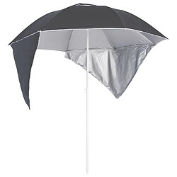 vidaXL Parasol de plage avec parois latérales anthracite 215 cm