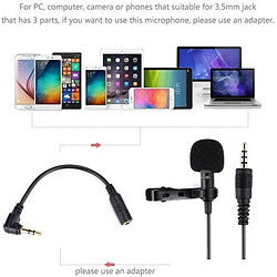 Tradex MICROPHONE À CONDENSATEUR OMNIDIRECTIONNEL CLIP 3.5MM ADAPTATEUR POUR SMARTPHONE