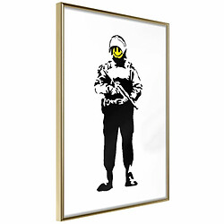 Paris Prix Affiche Murale Encadrée Banksy Smiling Copper 20 x 30 cm Or