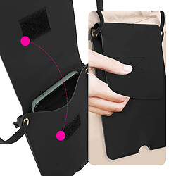 Acheter Avizar Pochette Bandoulière Smartphone avec Rangement carte Simili cuir noir