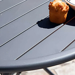 Avis Proloisirs Table de jardin ronde en aluminium 4 personnes Globe graphite.