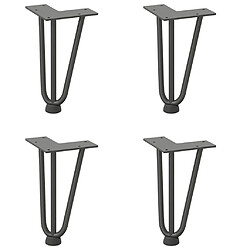 vidaXL Pieds de table en forme d'épingle à cheveux 4 pcs anthracite