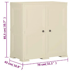 vidaXL Armoire plastique 79x43x85,5 cm design de bois blanc angora pas cher