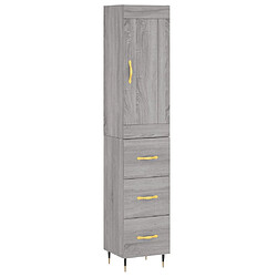 vidaXL Buffet haut Sonoma gris 34,5x34x180 cm Bois d'ingénierie