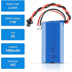 Avis Batterie Lipo 1500mAh 7.4V 2S | Compatible avec Rc Toys U12A S033G Q1 H101 | Connecteur SM-2P | Durée prolongée