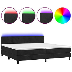 Sommier à lattes LED,Cadre à lattes de lit avec matelas pour Adulte Noir 200x200cm Velours -MN30139