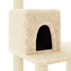 Helloshop26 Arbre à chat meuble tour grimper jouet grattage grattoir escalade plateforme avec griffoirs en sisal 118,5 cm crème 02_0022461 pas cher