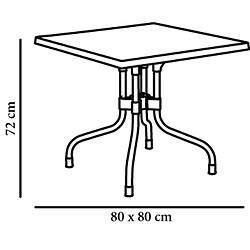 Table Carrée ARES Intérieure Extérieure 80x80 - Resol