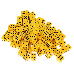 100 X 16mm Opaques Six Spots Face Jeux Rpg Dés Jaune pas cher