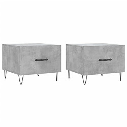 Maison Chic Lot de 2 Tables basses,Table Console pour salon gris béton 50x50x40 cm bois d'ingénierie -MN45034