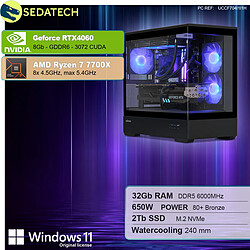 Sedatech PC Gamer V360 • AMD Ryzen 7 7700X • RTX4060 • 32Go DDR5 • 2To SSD M.2 • Windows 11