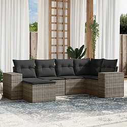 Maison Chic Salon de jardin 6 pcs avec coussins | Ensemble de Table et chaises | Mobilier d'Extérieur gris résine tressée -GKD38592