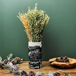 The Home Deco Factory Vase en céramique imprimé 12 x 25 cm Black Forest.