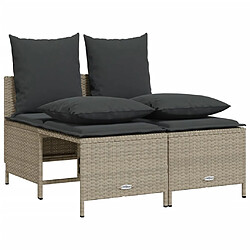 Avis vidaXL Salon de jardin 5 pcs avec coussins gris clair résine tressée