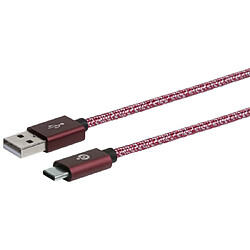 BigBen Connected Câble Tissé USB A/USB C 2m - 3A Rouge