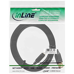 Câble plat InLine® USB 2.0 Type A mâle à A femelle plaqué or noir 0.5m