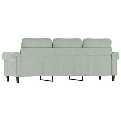 Maison Chic Canapé à 3 places,Canapé droit,Sofa de Salon,Banquette Gris clair 180 cm Velours -GKD168543 pas cher