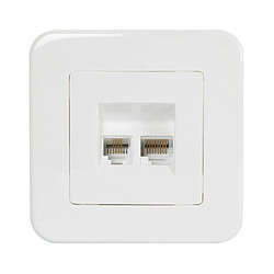 Ledkia Prise RJ45 Internet+ RJ11 Téléphone Classic Blanc