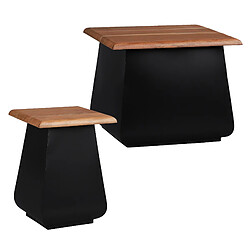 Table d'appoint 30x45x30 cm nature/noir en bois d'acacia et métal WOMO-Design