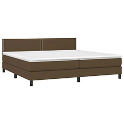 Avis Maison Chic Lit adulte- Lit + matelas + LED,Sommier à lattes de lit matelas et LED Marron foncé 200x200 cm -GKD84558