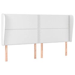 vidaXL Tête de lit avec oreilles Blanc 163x23x118/128 cm Similicuir