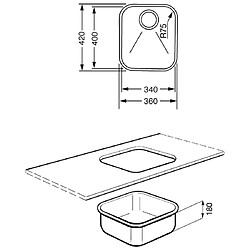 Smeg UM40 évier Evier encastré Rectangulaire Acier inoxydable