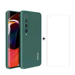 Coque en silicone trou précis liquide bord droit complet flexion à chaud pet hd vert pour votre Xiaomi Mi 10