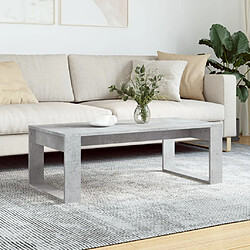 vidaXL Table basse gris béton 102x50x35 cm bois d'ingénierie