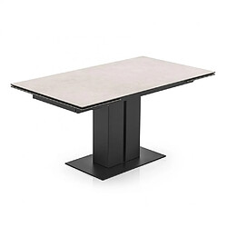 Inside 75 Table extensible 10 couverts PEGASO 230 cm pieds métal plateau céramique blanc