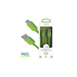 Jaym Câble USB vers Micro-USB 2.4A - 1,5 mètres - Collection POP - Vert